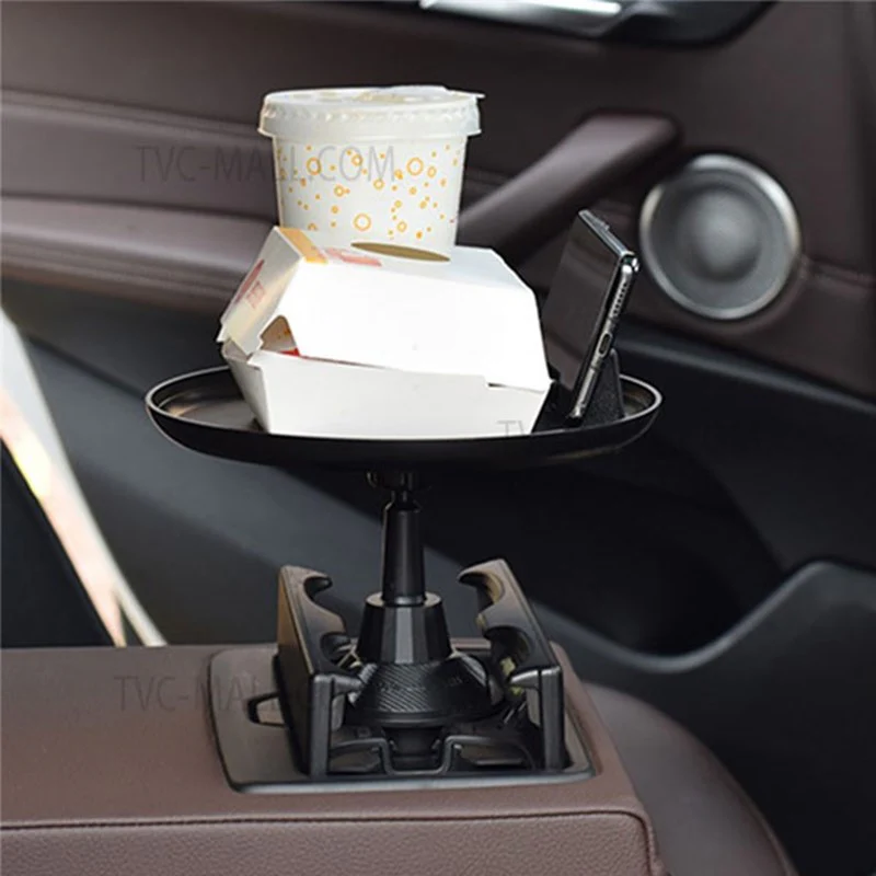 Adjustable 360 Degree Rotation Car Cup Holder Tray - Image 2