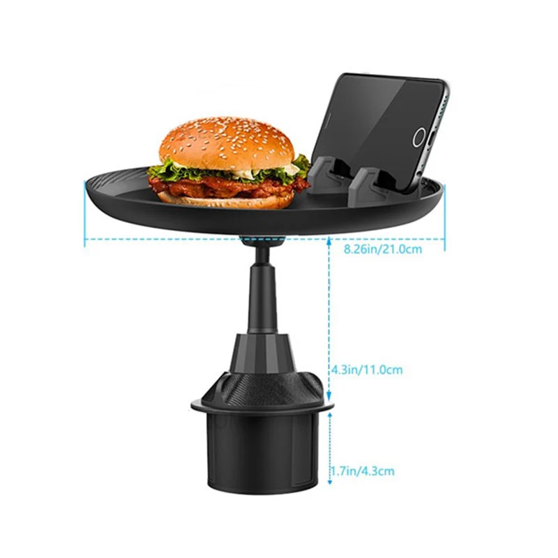 Adjustable 360 Degree Rotation Car Cup Holder Tray - Image 3