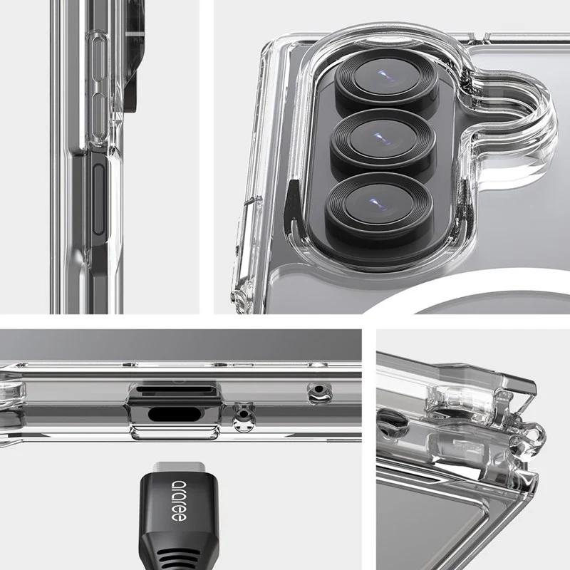 Araree Nukin 360 Magsafe Case With Hinge Protection For Samsung Galaxy Z Fold 7 - Clear - Image 5