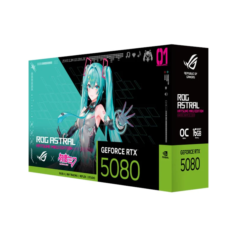 Asus ROG ASTRAL GeForce RTX 5080 OC 16 GB GDDR7 Hatsune Miku Edition Gaming Graphics Card - Image 6