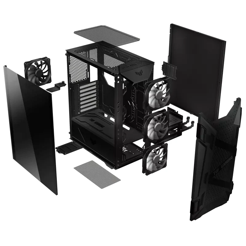 ASUS TUF GT301 ATX Mid Tower Gaming Case (4 Fans Included) - Black - Image 10