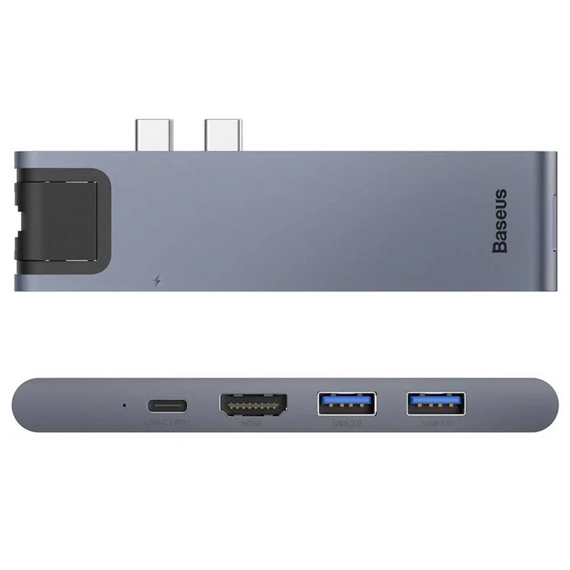 Baseus Thunderbolt C+Pro Seven-In-One Smart Hub Docking Station Grey - Image 3