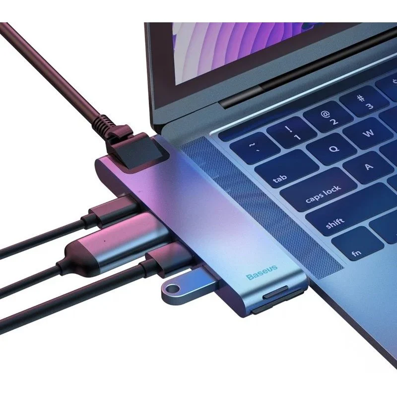 Baseus Thunderbolt C+Pro Seven-In-One Smart Hub Docking Station Grey - Image 4