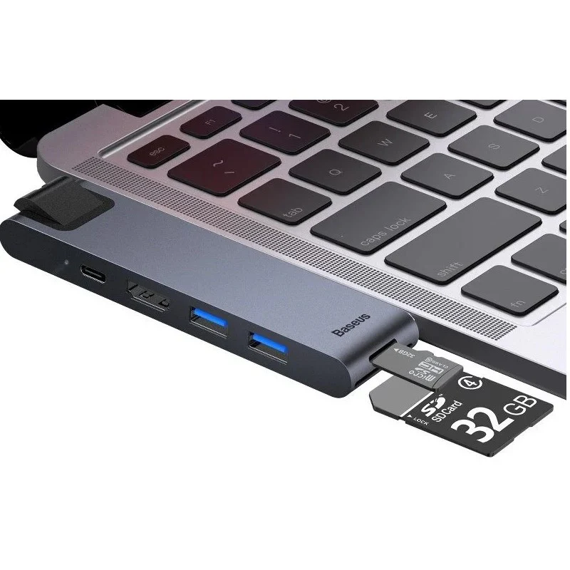 Baseus Thunderbolt C+Pro Seven-In-One Smart Hub Docking Station Grey - Image 5