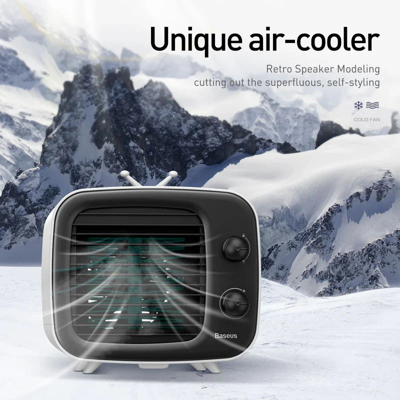 Baseus 320ML Time Desktop Evaporative Air Cooler Fan - White/Black - Image 3