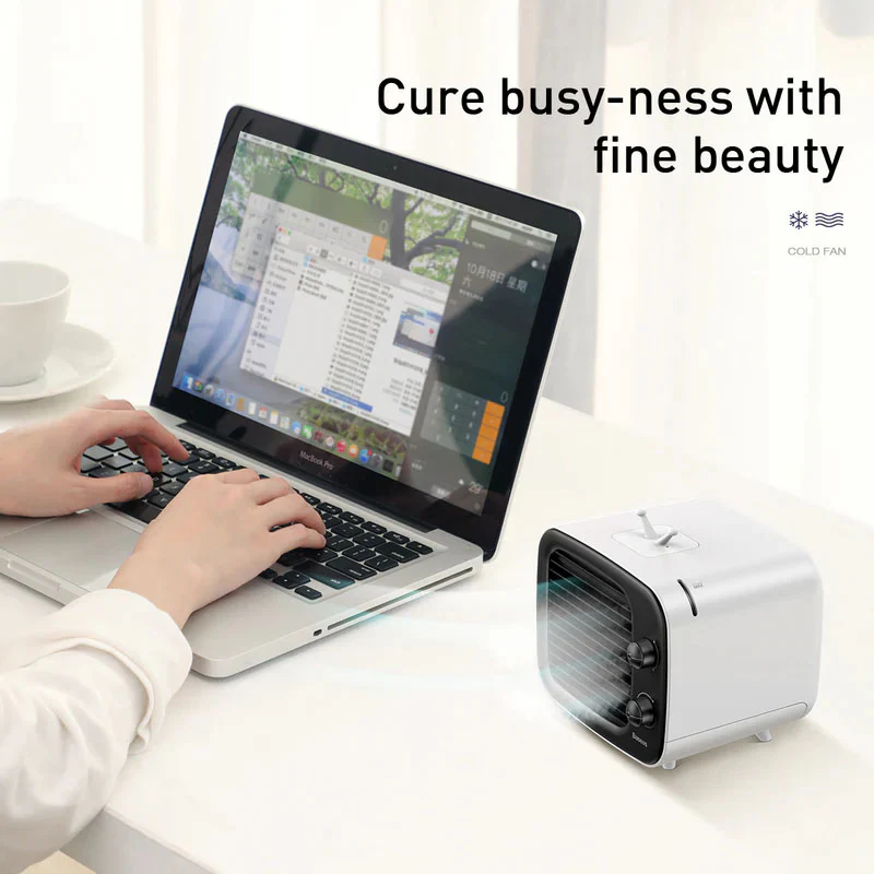 Baseus 320ML Time Desktop Evaporative Air Cooler Fan - White/Black - Image 4