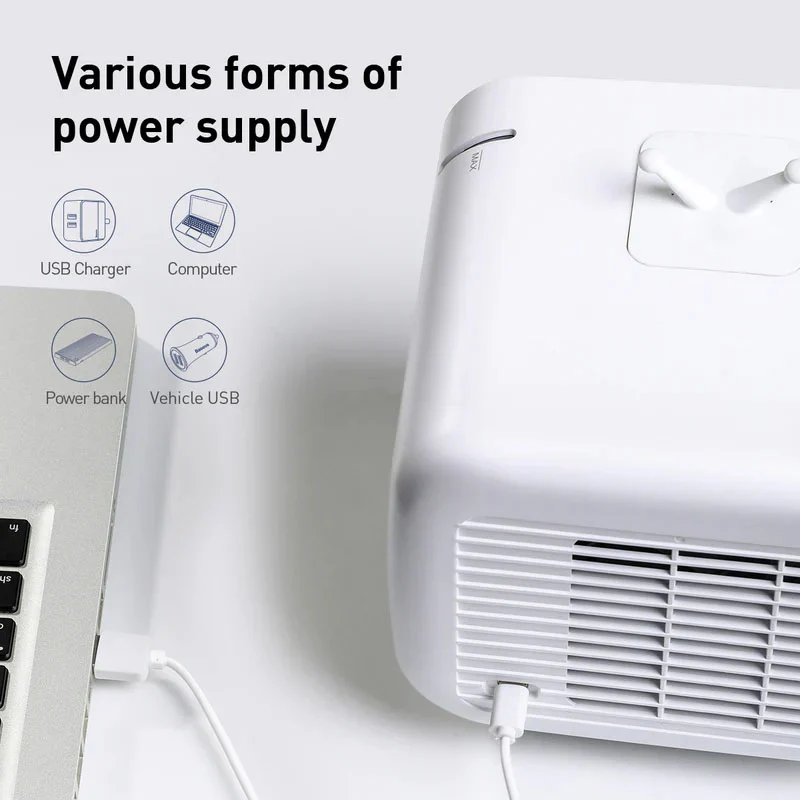 Baseus 320ML Time Desktop Evaporative Air Cooler Fan - White/Black - Image 5
