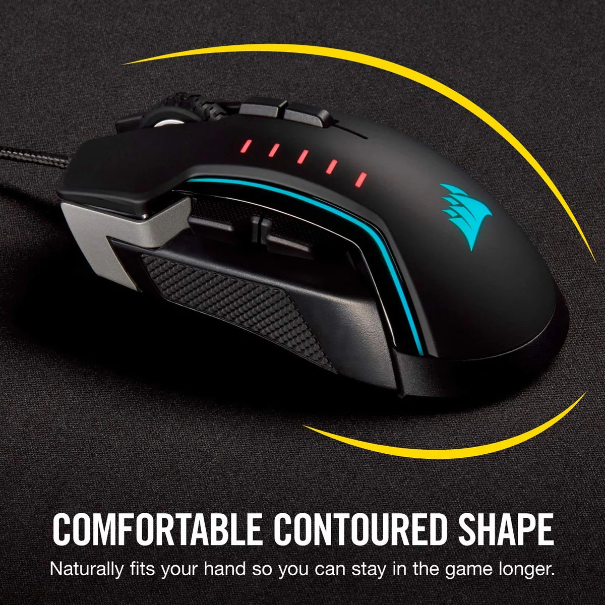 Corsair GLAIVE RGB PRO, Aluminium, Optical 18000 DPI Gaming Mouse - Image 5
