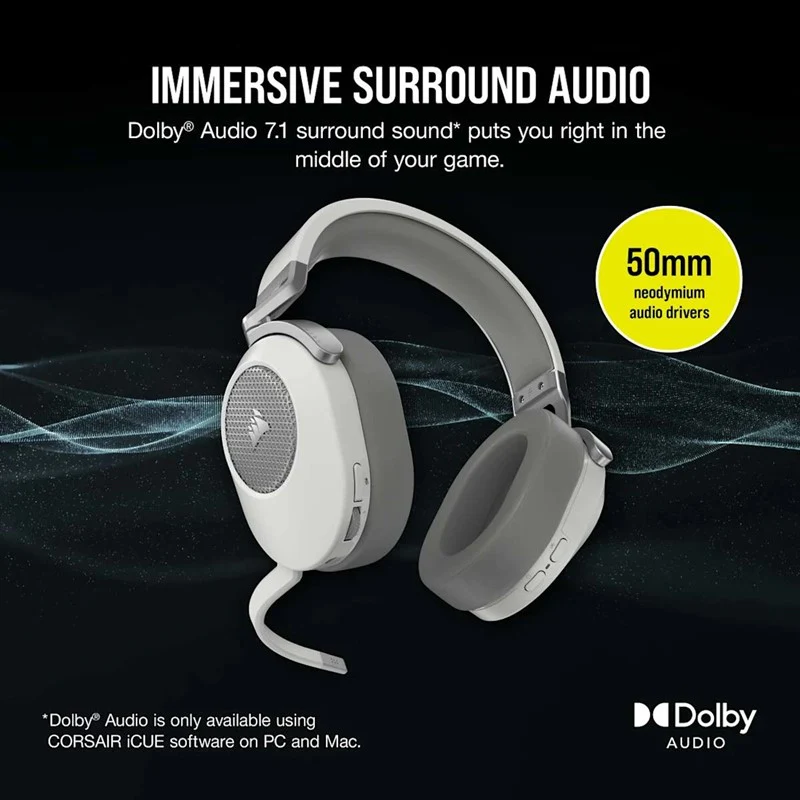 Corsair HS65 Wireless/ Bluetooth, 7.1 Surround Gaming Headset for PC - Image 8