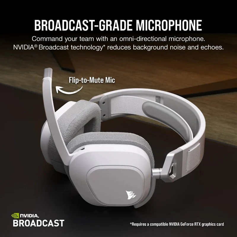 Corsair HS80 MAX Wireless/ Bluetooth Gaming Headset for PC, PS5, Switch & Mobile - White - Image 5