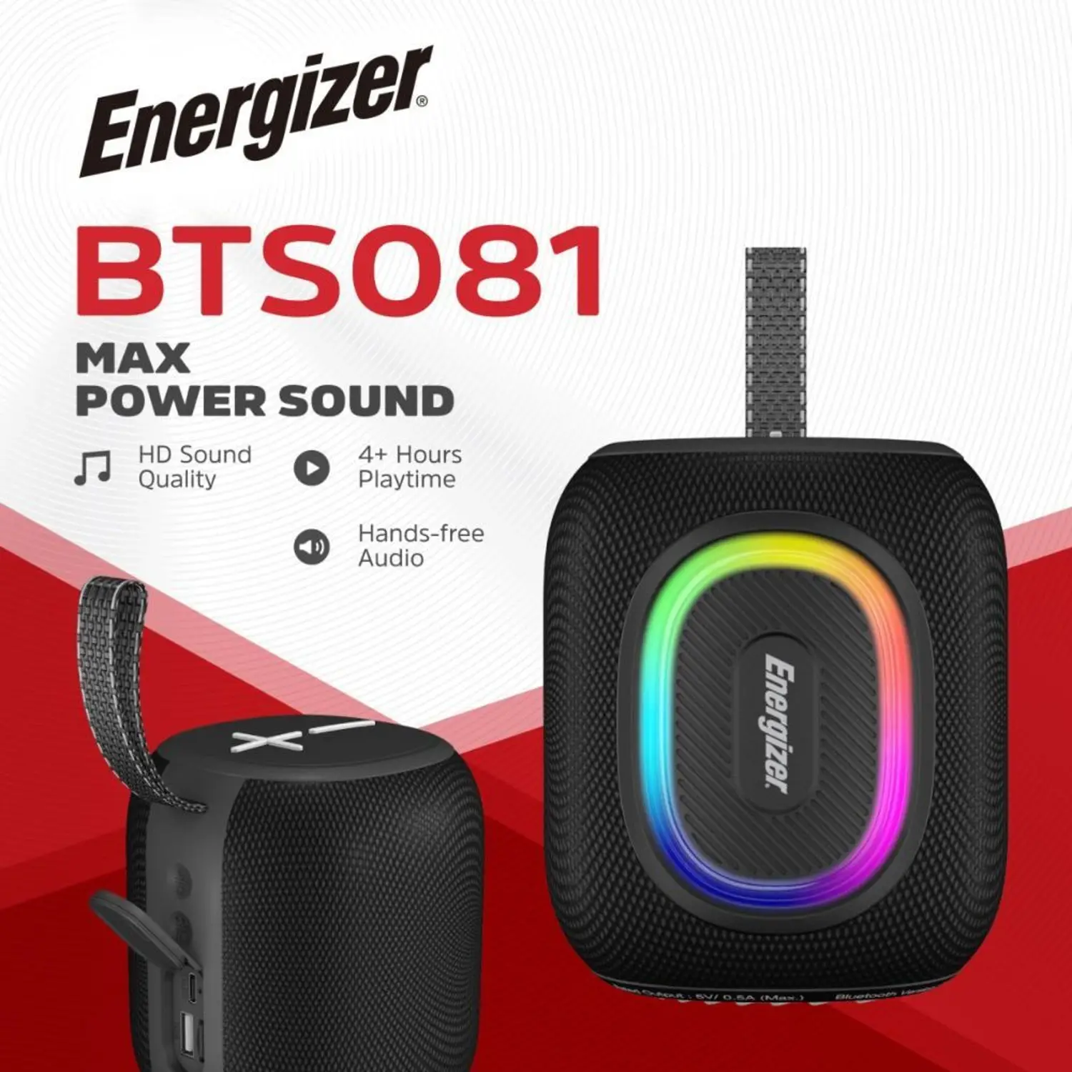 Energizer Bluetooth Speaker 8W, RGB - Black - Image 2