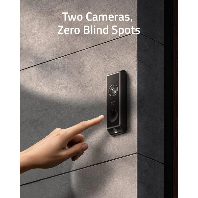 eufy Security Video Doorbell Dual Camera (Battery-Powered) with HomeBase, Wireless Doorbell Camera, Dual Motion and Package Detection, 2K HD, Family Recognition, Black - Image 2