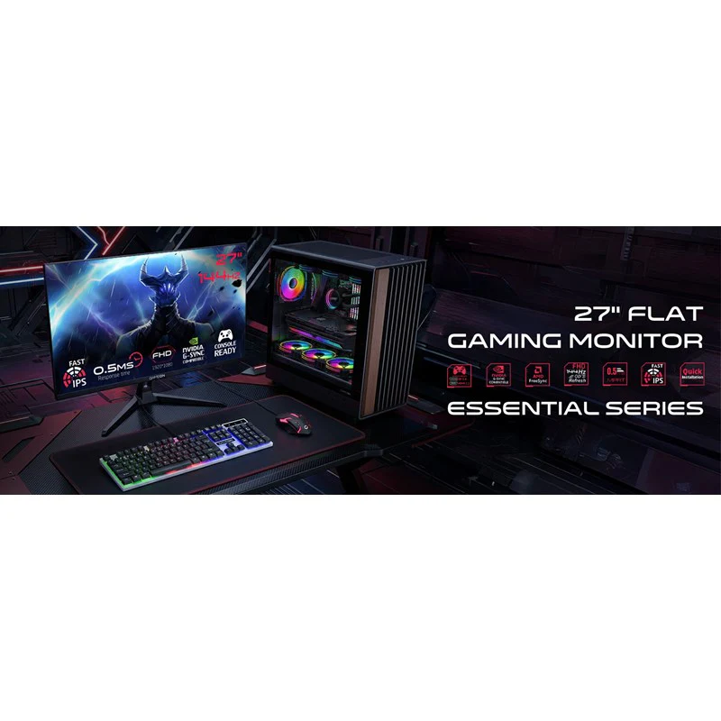 GAMEON GOES27FHD144IPS Essential Series 27" FHD, 144Hz, MPRT 0.5ms, HDMI 2.1, Fast IPS Gaming Monitor (Supports PS5) - Black - Image 2