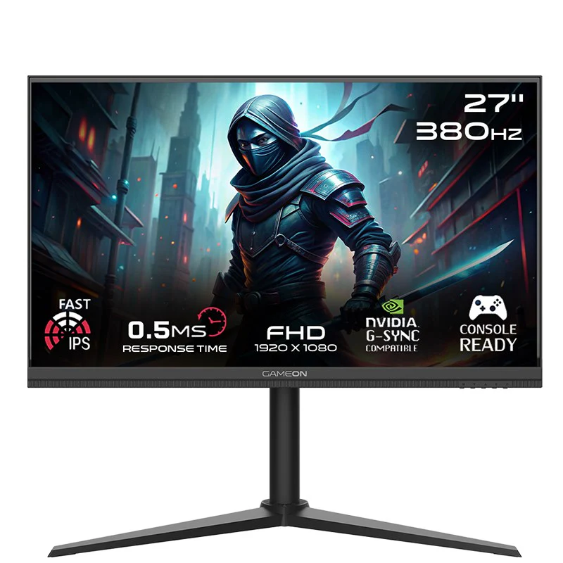 GAMEON GOMP27FHD380IPS Midnight Pro Series 27" FHD, 380 Hz, MPRT 0.5 ms, HDMI 2.1, Fast IPS Gaming Monitor (Support PS5) - Black