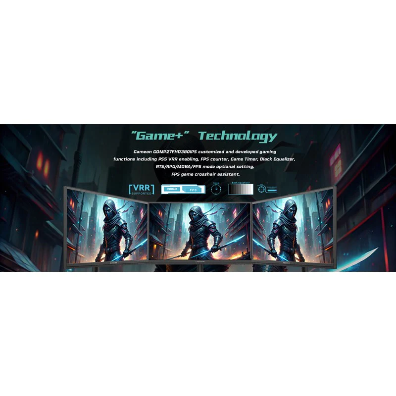 GAMEON GOMP27FHD380IPS Midnight Pro Series 27" FHD, 380 Hz, MPRT 0.5 ms, HDMI 2.1, Fast IPS Gaming Monitor (Support PS5) - Black - Image 5