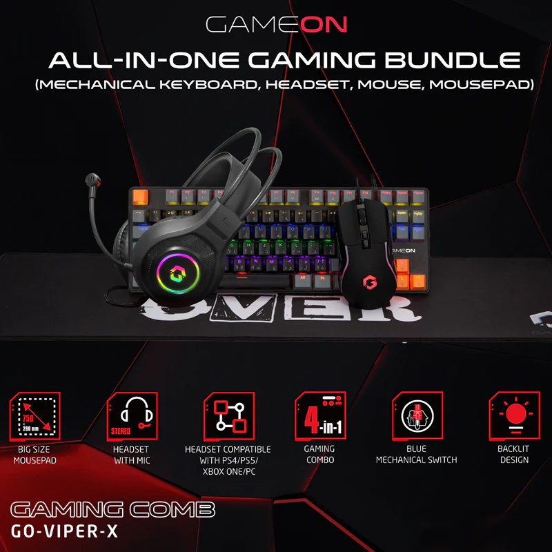 GAMEON VIPER X All-In-One Bundle (Mechanical Keyboard, Headset, Mouse & Mousepad) - Image 9