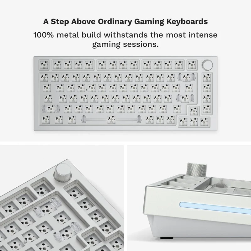 Glorious GMMK Pro 75% Barebone White Ice, ANSI-LAYOUT - Open Box - Image 4