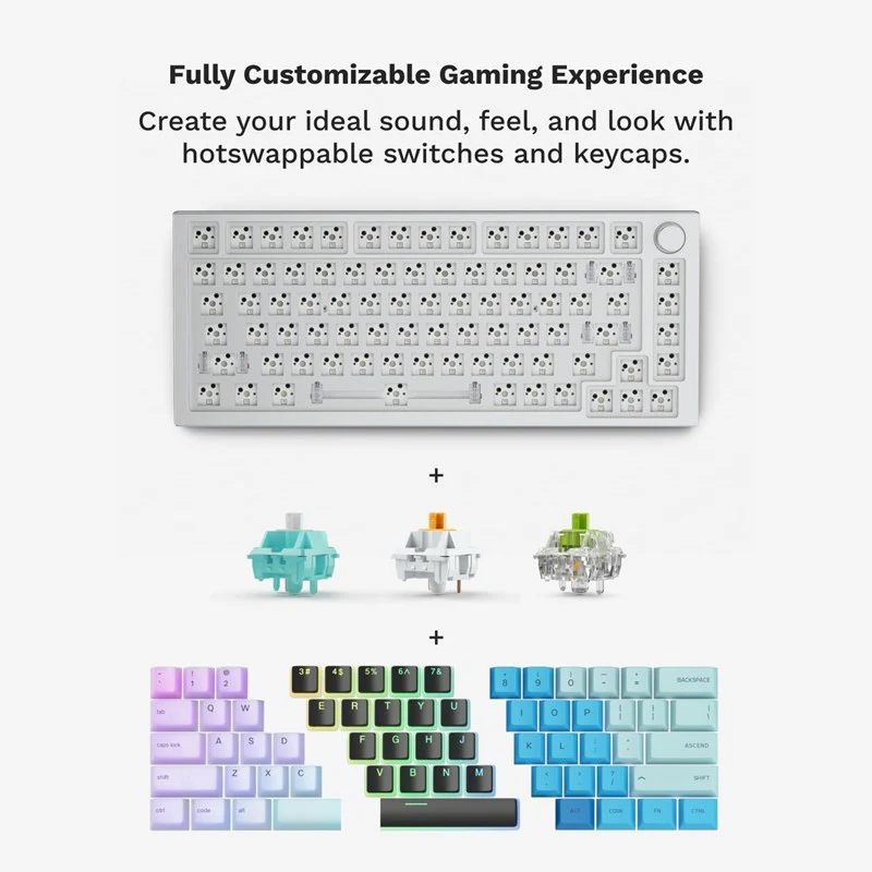 Glorious GMMK Pro 75% Barebone White Ice, ANSI-LAYOUT - Open Box - Image 6