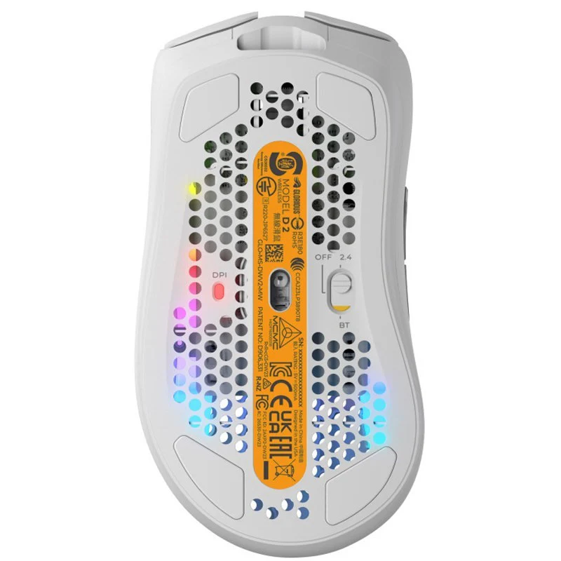 Glorious Model DV2 Wireless RGB Gaming Mouse - Matte White - Open Box - Image 5