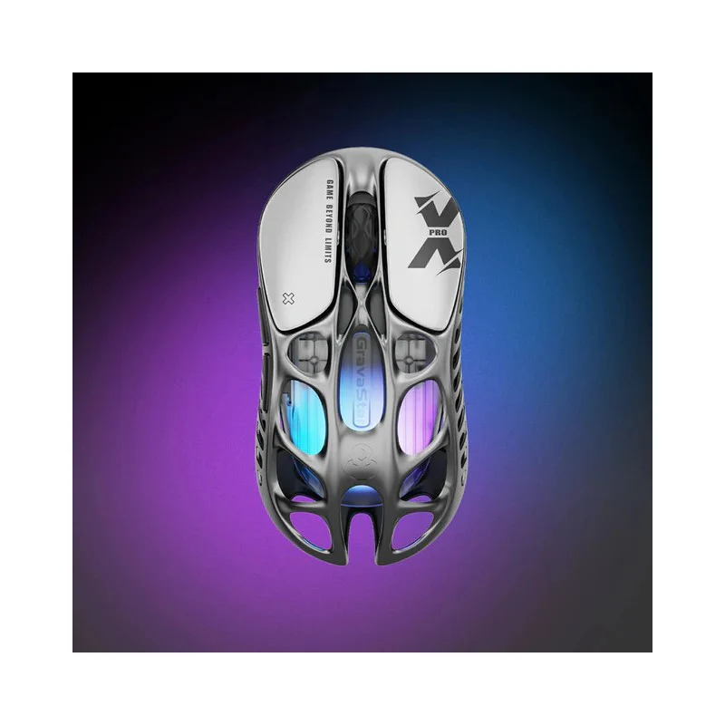 GravaStar Mercury X Pro Wireless Gaming Mouse - Interstellar Silver - Image 2