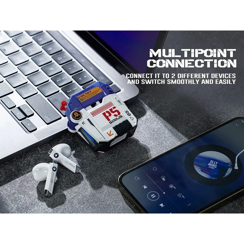 GravaStar Sirius P5 TWS Earbuds, Defense Mecha - Blue - Image 2