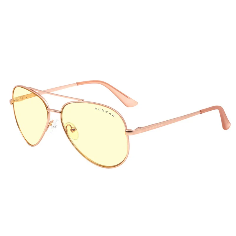 Gunnar Maverick Gaming Glasses (Rose Gold Frame, Amber Lens Tint)