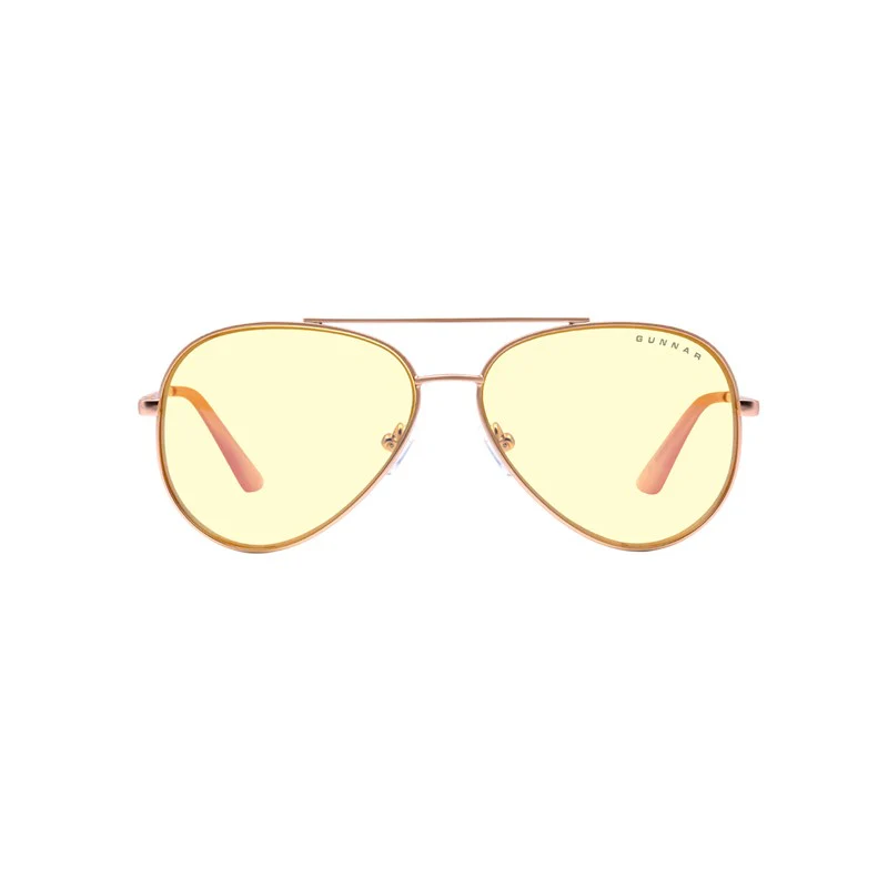 Gunnar Maverick Gaming Glasses (Rose Gold Frame, Amber Lens Tint) - Image 2