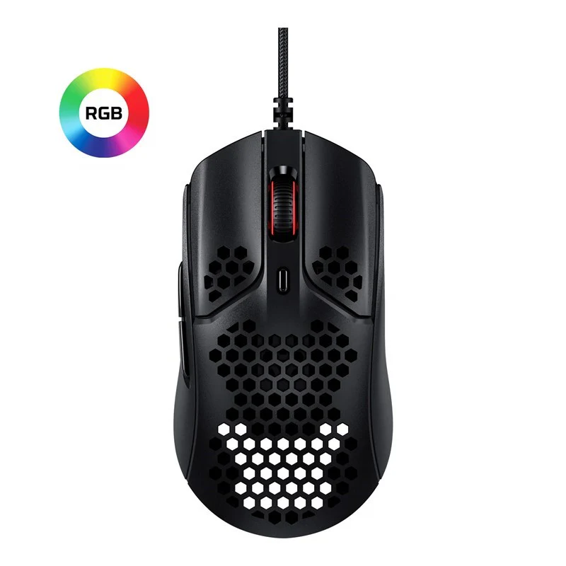 HyperX Pulsefire Haste Wired Lightweight RGB Gaming Mouse - Black - Image 2