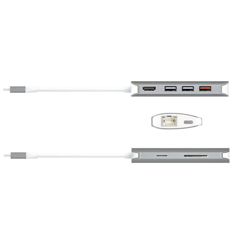 j5create JCD383 USB-C 9-in-1 Multi Adapter, Silver and White - Image 4