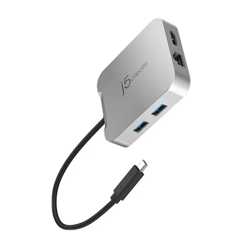 j5create JCD391 4K60 Elite USB-C PD Multi-Port Adapter - Silver