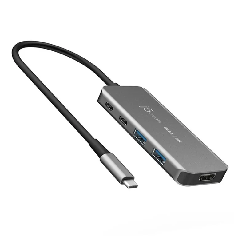 j5create JCH453 USB4 8K60 Slim Hub, Space Grey