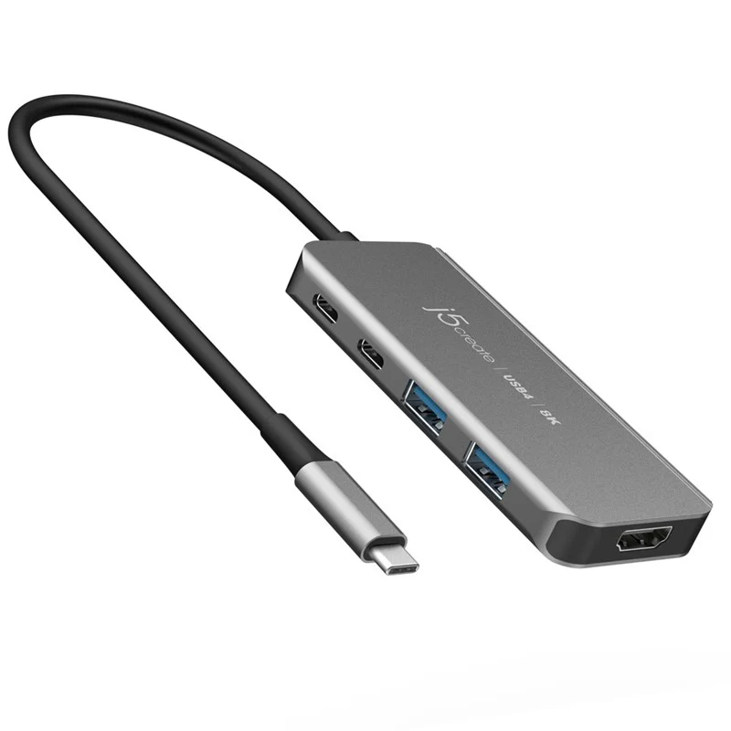 j5create JCH453 USB4 8K60 Slim Hub, Space Grey - Image 3