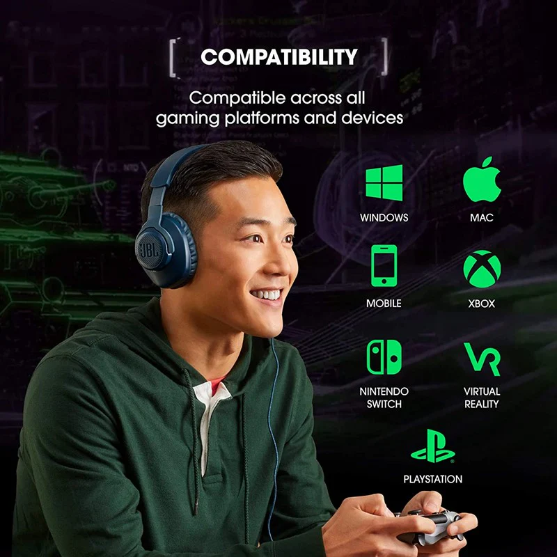 JBL Quantum 100 by Harman, Wired Over Ear Gaming Headphones with Detachable Mic for PC, Mobile, Laptop, PS4, Xbox, Nintendo Switch, VR - Image 15