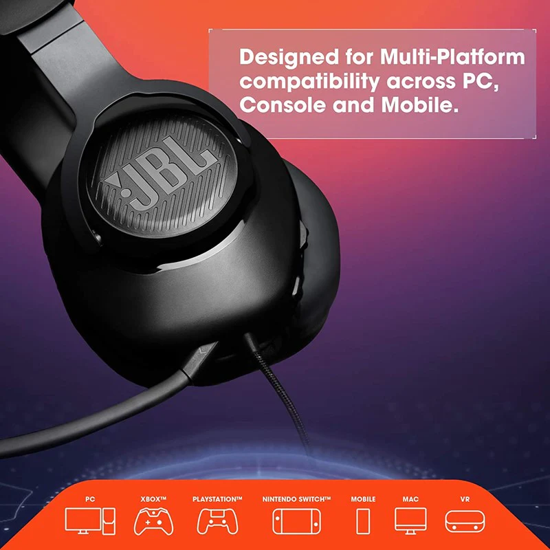 JBL Quantum 100 by Harman, Wired Over Ear Gaming Headphones with Detachable Mic for PC, Mobile, Laptop, PS4, Xbox, Nintendo Switch, VR - Image 16