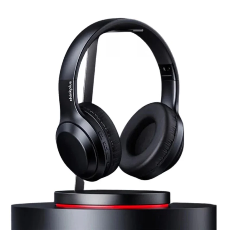 Lenovo Thinkplus TH10 Overhead Stereo Wireless Headphone - Black - Image 2
