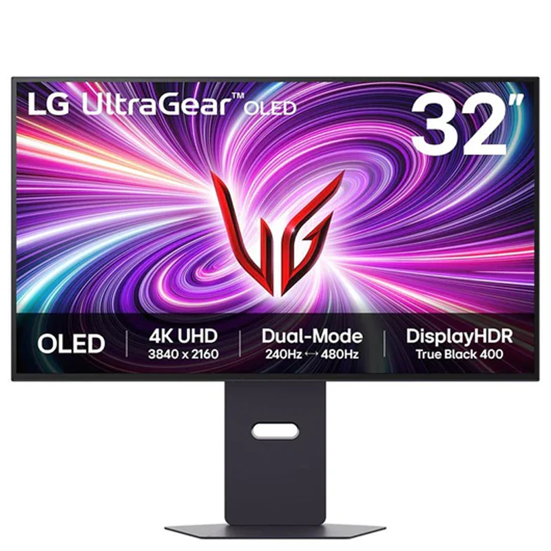 LG UltraGear Dual-Mode OLED 32" 4K UHD 240Hz/FHD 480Hz, 0.03ms, HDMI 2.1, G-Sync, Adaptive Sync & FreeSync Premium Pro Gaming Monitor - Black