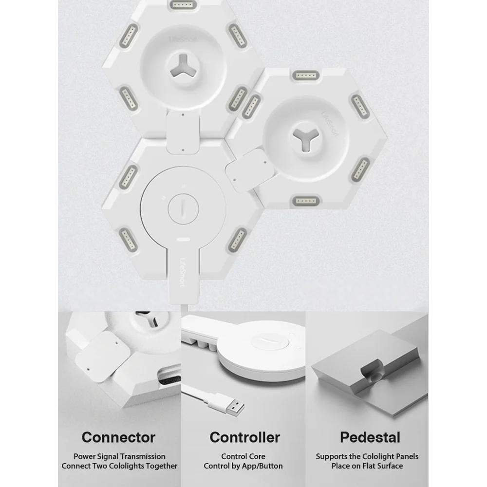 Lifesmart Cololight Pro - 6 Pack Starter Kit with Stone Base - Image 3