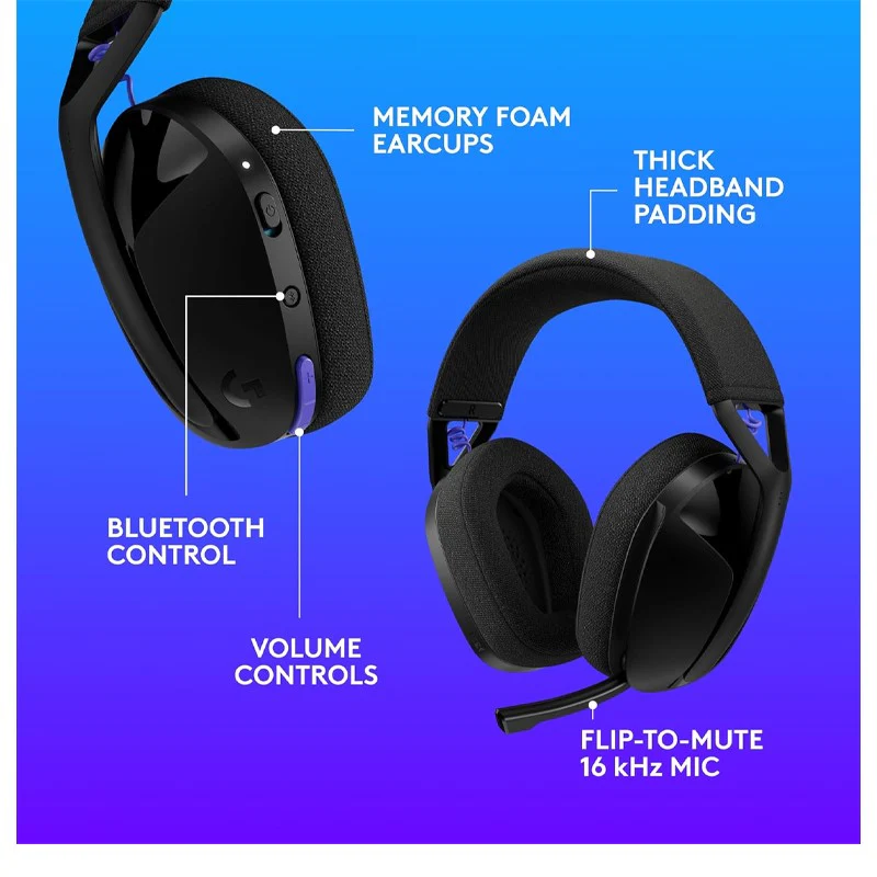 Logitech G321 LIGHTSPEED Wireless Bluetooth Gaming Headset, Dynamic Comfort and Fit - Image 8