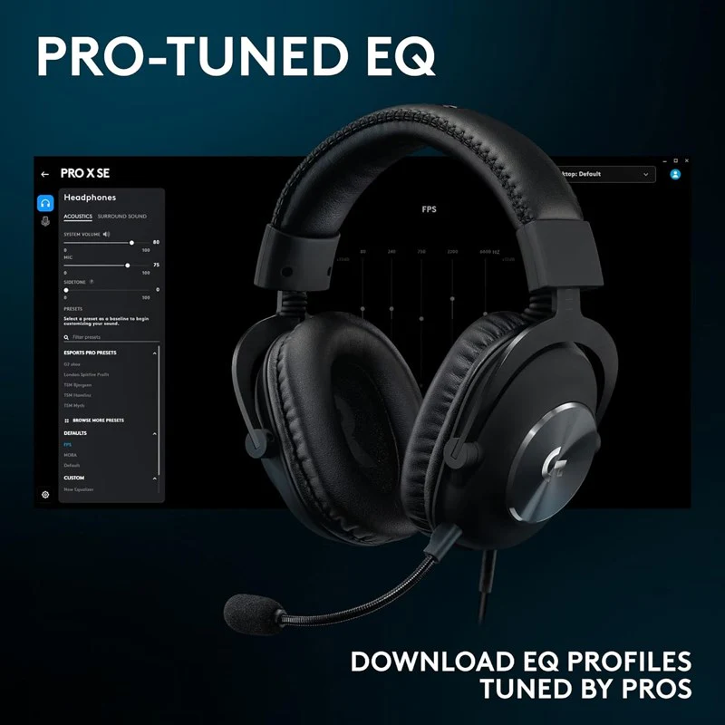 Logitech PRO X SE Wired Gaming Headset PC, Xbox, PS5/PS4 - Black - Image 7