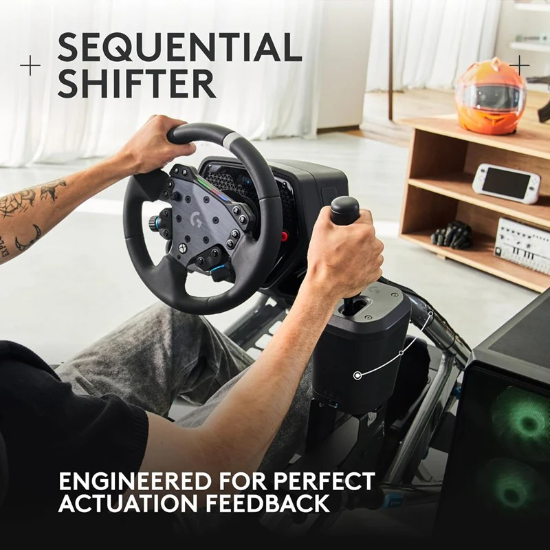 Logitech RS Shifter & Handbrake, 2-in-1 Mode Switch For PS5 / PS4 / Xbox - Black - Image 2