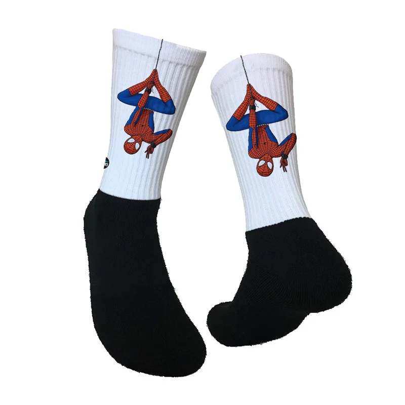 Lurk in Shrubs Socks Spiderman Upside Down - S