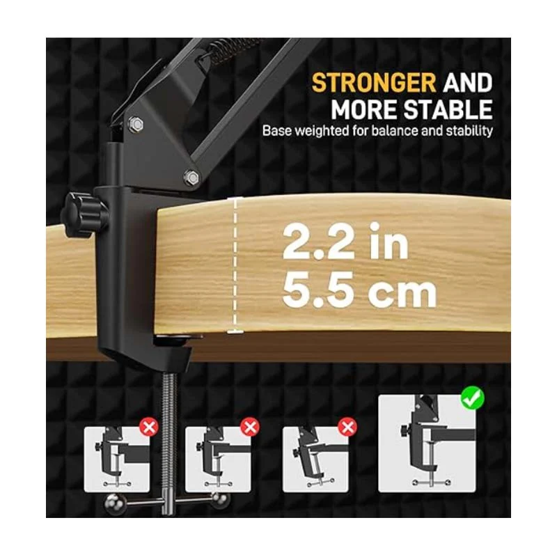 Maonocaster BA-20 Microphone Suspension Boom Arm Stand - Black - Image 3