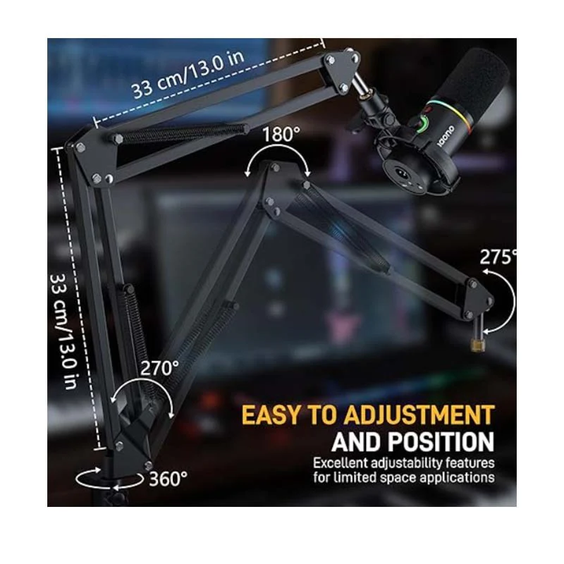 Maonocaster BA-20 Microphone Suspension Boom Arm Stand - Black - Image 5