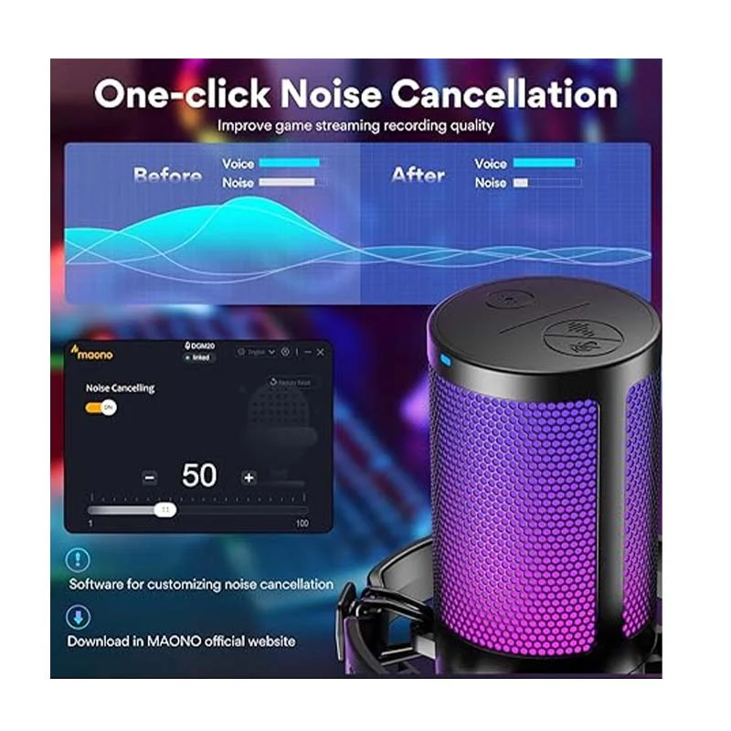 MAONO USB Gaming Microphone, Noise Cancellation Condenser Mic with Mute, Gain, Monitoring, Boom Arm for Streaming, Podcast, Twitch, YouTube, Discord, PC, Computer, PS4, PS5, Mac, GamerWave DGM20S - Image 6