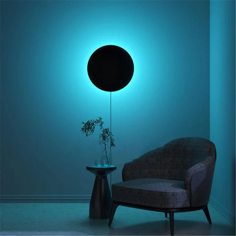 Modern Round RGB LED Wall Light, Lamp with Remote Control - Image 4