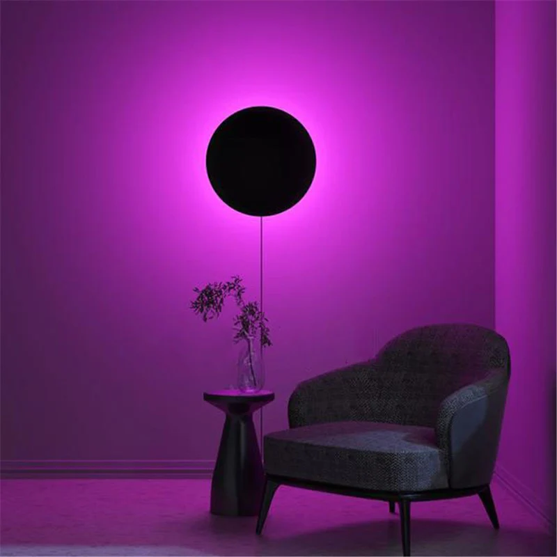 Modern Round RGB LED Wall Light, Lamp with Remote Control - Image 5