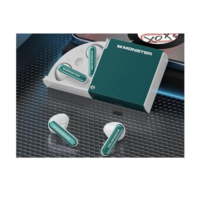 Monster XKT17 Wireless Bluetooth Gaming Earbuds - Green - Image 2