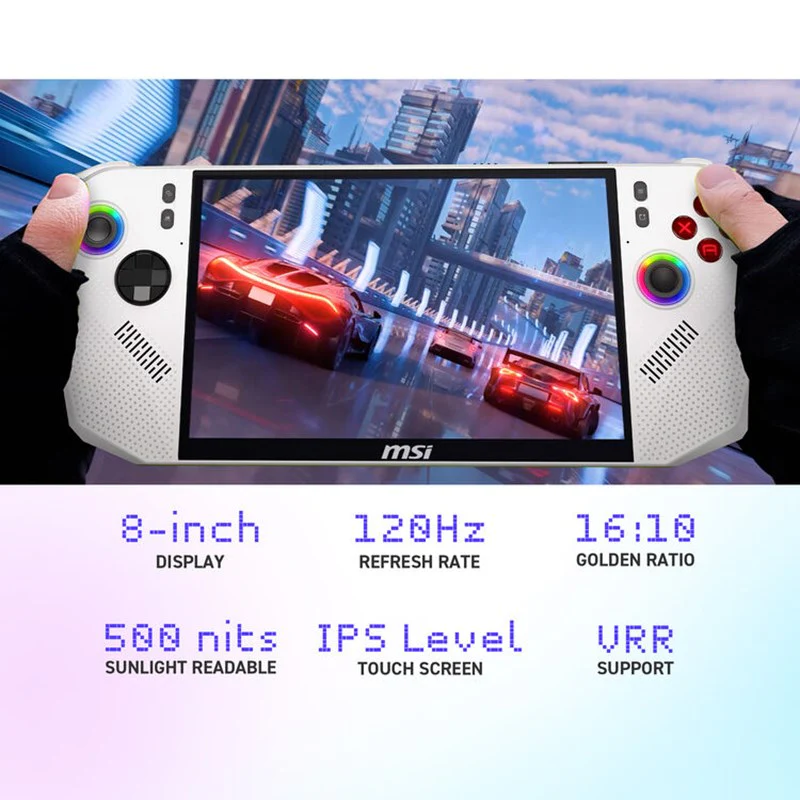 MSI Claw A8 BZ2EM-070US Handheld Portable Gaming Console, 8" FHD, 120Hz Touchscreen, AMD Ryzen Z2 Extreme 8-Core, RAM 24GB LPDDR5x, SSD 1TB NVMe PCIe 4.0, Windows 11 Home - White - Image 3