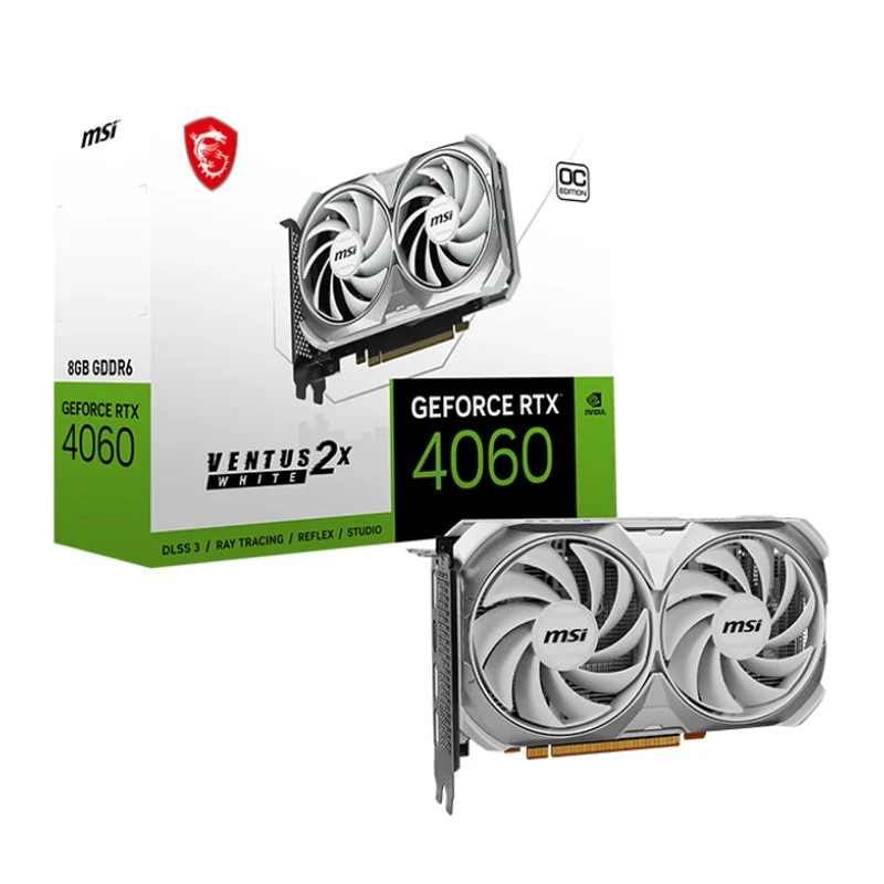 MSI GeForce RTX 4060 VENTUS 2X White Edition 8GB OC GDDR6 Gaming Graphics Card