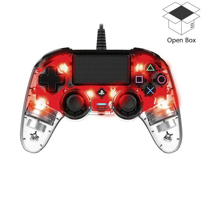 Nacon PlayStation 4 (PS4) Wired Illuminated Compact Controller - Crystal Red - Open Box